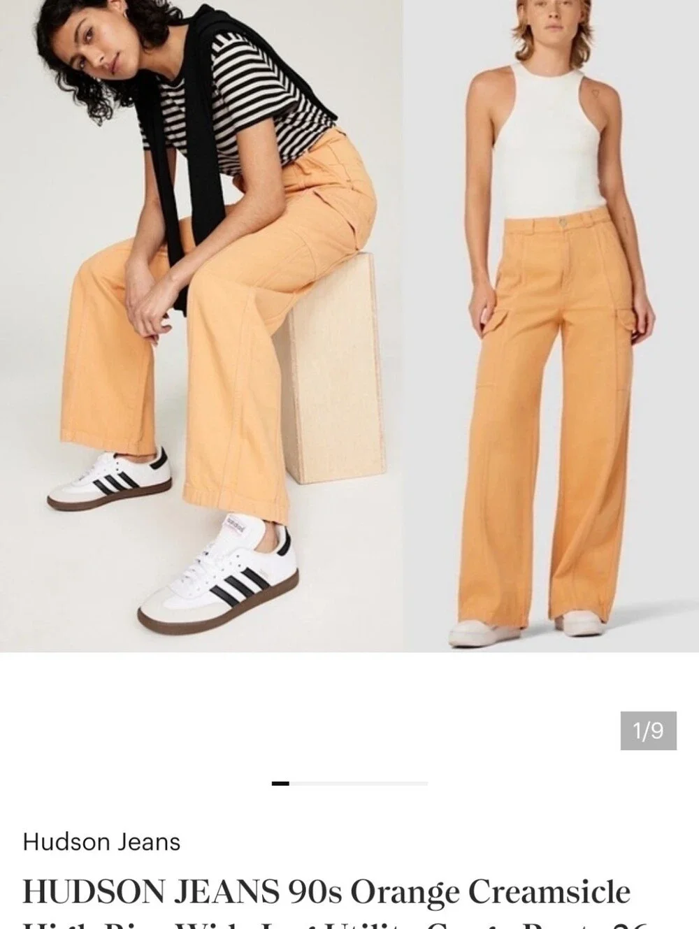 Free people Hudson orange 🧡 jeans Popsicle NWT